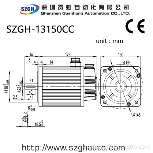 Popular model 1.5kw ac servo motor for cnc